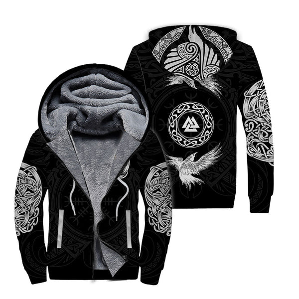 Viking Raven Norser  Fleece Zip Hoodie All Over Print | For Men & Women |  FT4293