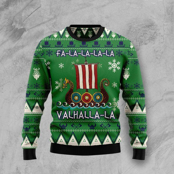 iking Valhalla Boat Ugly Christmas Sweater | Adult | US2503