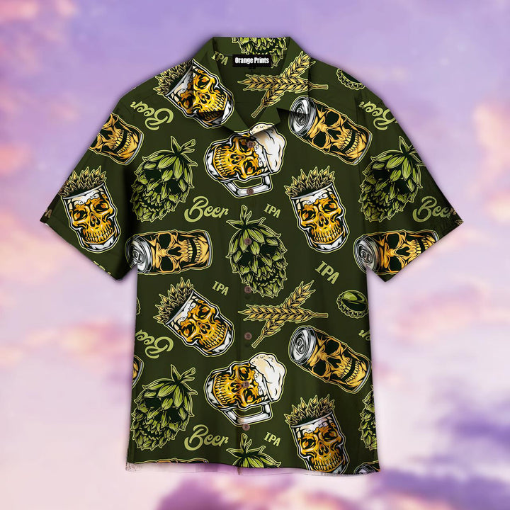 Vintage Beer Mugs In Skull Aloha Hawaiian Shirt | For Men & Women | HW778-BehighStyle