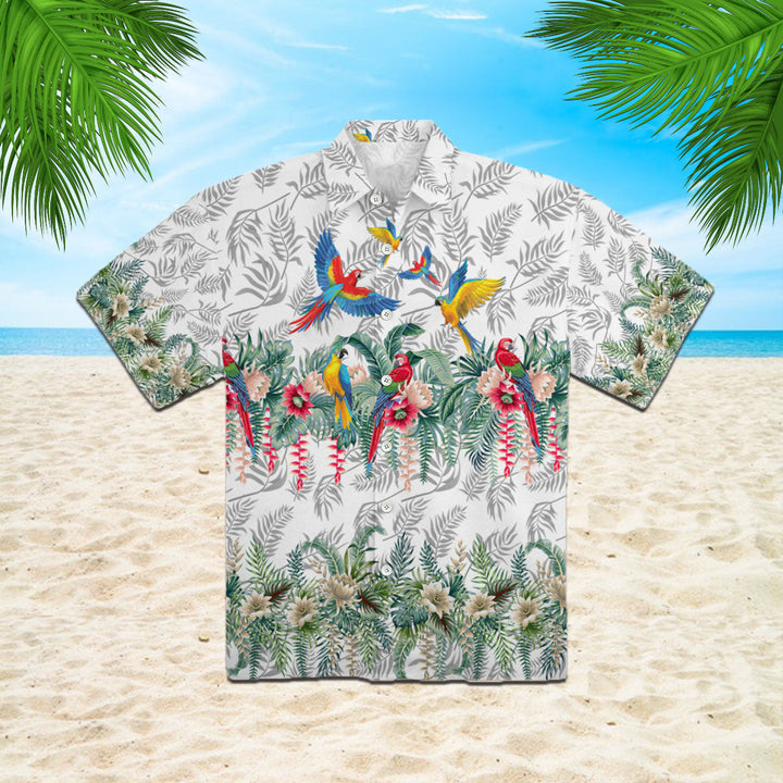 Vintage Botanical Lotus And Macaw Parrot Hawaiian Shirt | For Men & Women | HW910-BehighStyle