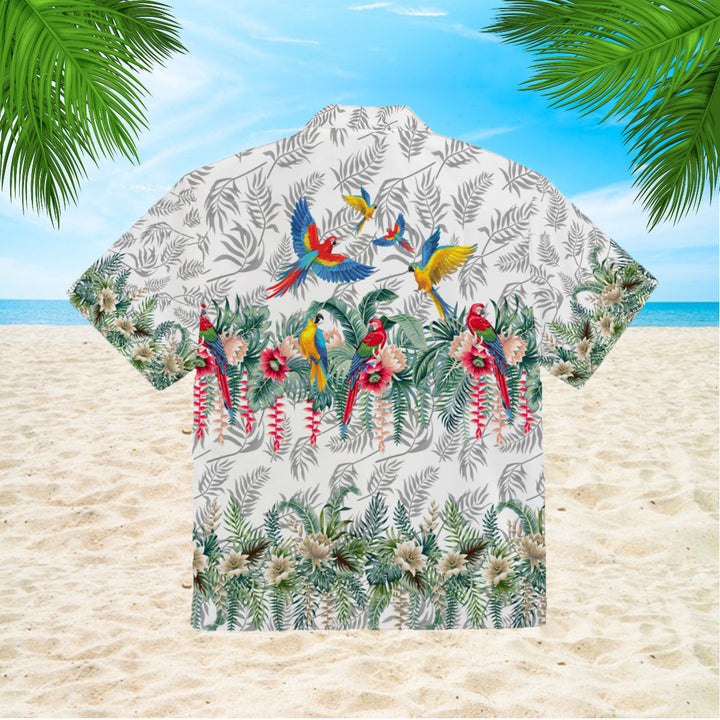 Vintage Botanical Lotus And Macaw Parrot Hawaiian Shirt | For Men & Women | HW910-BehighStyle