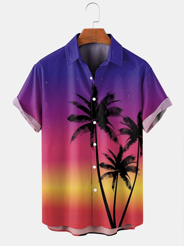 Vintage Coconut Purple Hawaiian Shirt With Pocket| SP1012