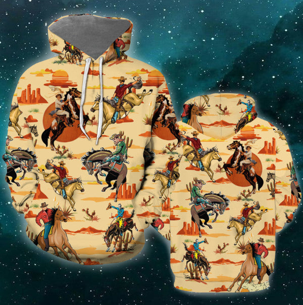 Vintage Cowboy Riding Horse 3D All Over Print | For Men & Women | Adult | HP897-BehighStyle