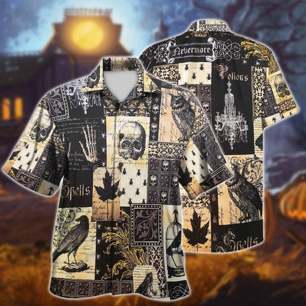 Vintage Crows Skull Lover Hawaiian Shirt | For Men & Women | HW1175-BehighStyle