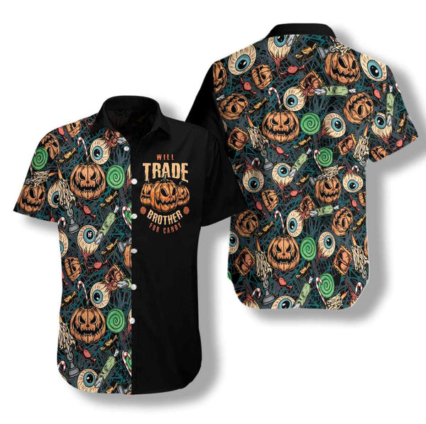 Vintage Halloween Scary Pumpkin Hawaiian Shirt | HW2945