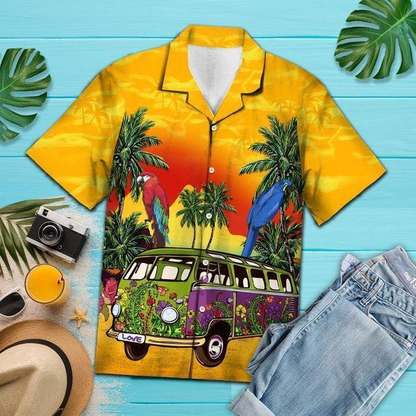 Vintage Hippie Bus Aloha Hawaiian Shirt | For Men & Women | HW650-BehighStyle