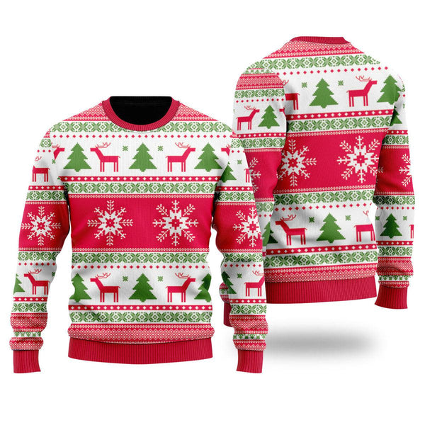 Vintage Holiday Time Pattern Ugly Christmas Sweater | For Men & Women | UH2131