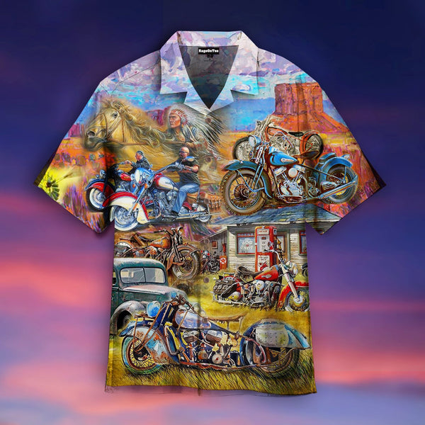 Vintage Motorcycle Native American Aloha Hawaiian Shirt | For Men & Women | HW1136-BehighStyle