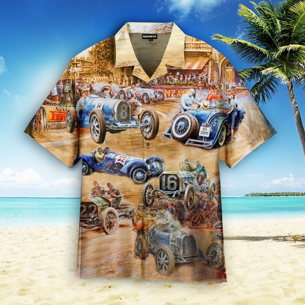 Vintage Racing Car Aloha Hawaiian Shirt | For Men & Women | HW1171-BehighStyle