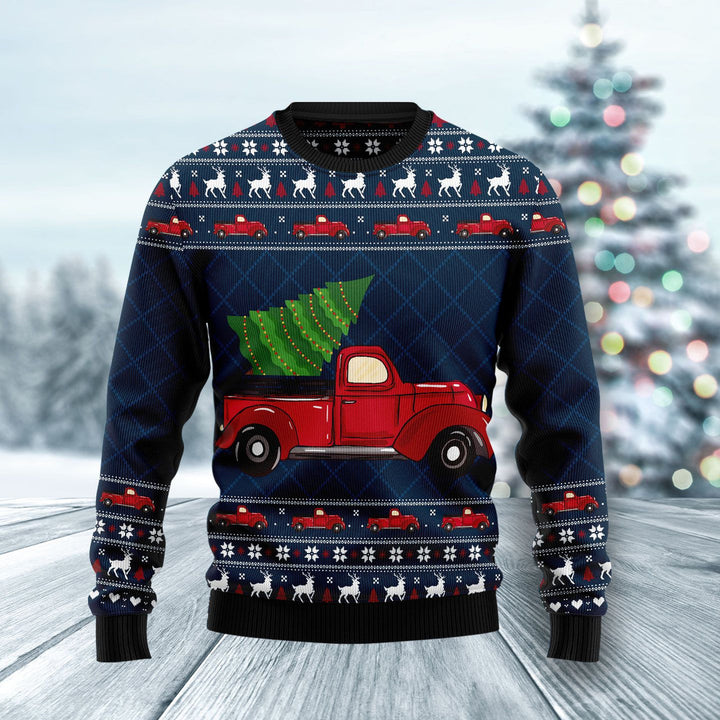Vintage Red Truck Ugly Christmas Sweater | For Men & Women | Adult | US1014-BehighStyle