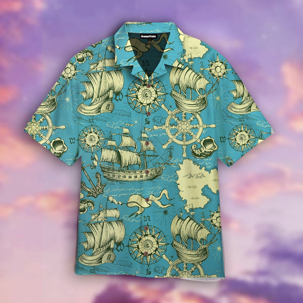 Vintage Sailboat Adventures Aloha Hawaiian Shirt | For Men & Women | HW2775-BehighStyle