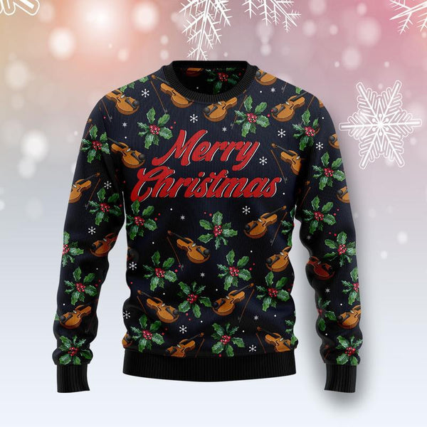 Violin Merry Christmas Ugly Christmas Sweater | For Men & Women | Adult | US1537-BehighStyle