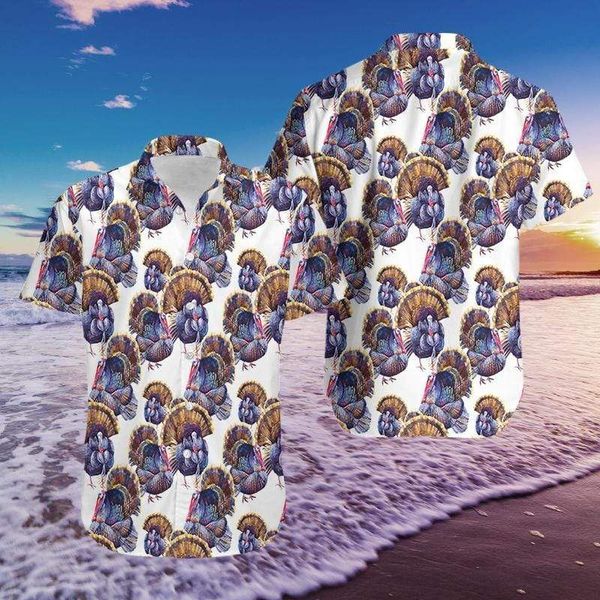 Watercolor Turkeys Thanksgiving Hawaiian Shirt | HW3355