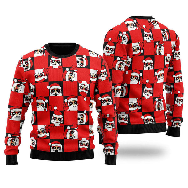 Santa Peeking Merry Christmas Ugly Christmas Sweater | Adult | US2611