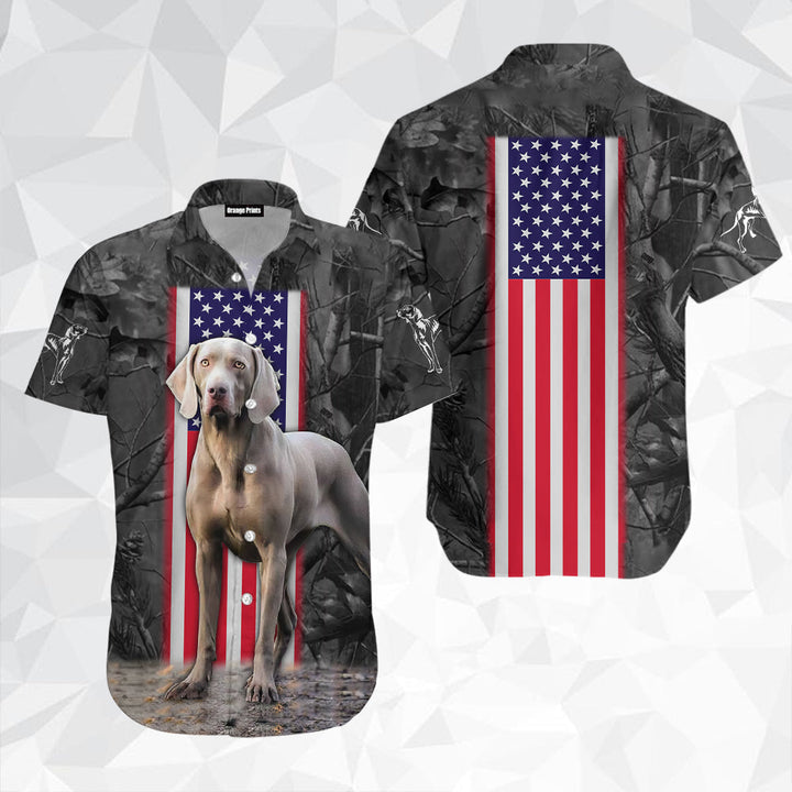 Weimaraner Camo Flag Dog Aloha Hawaiian Shirt | For Men & Women | HW558-BehighStyle