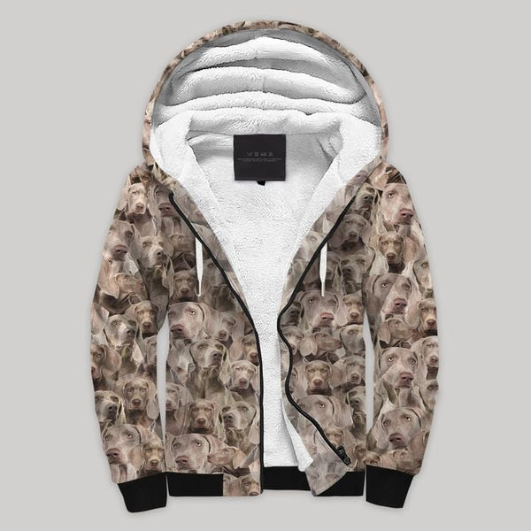 Weimaraner Fleece Zip Hoodie All Over Print | FZ1112