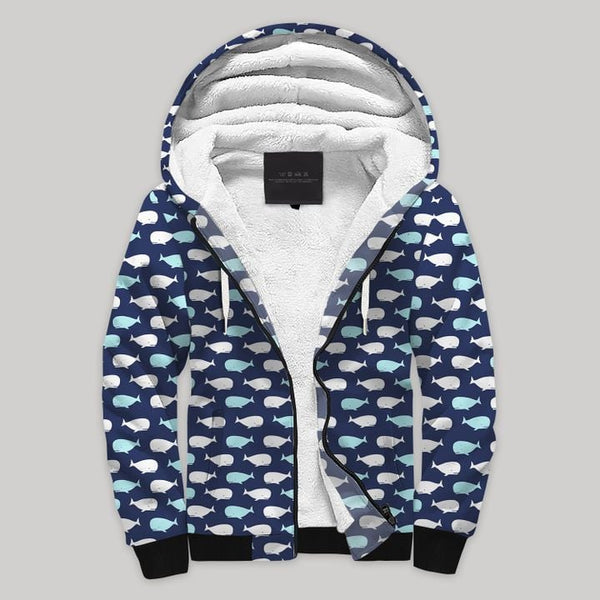 Whale Blanket Fleece Zip Hoodie All Over Print | FZ952