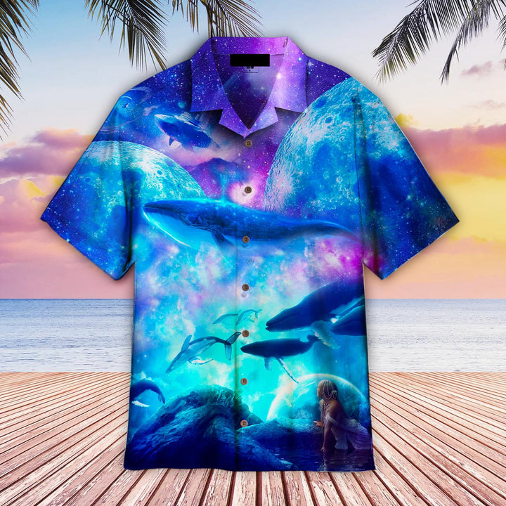 Whale Blue Galaxy Neon Hawaiian Shirt | For Men & Women | HW1985-BehighStyle