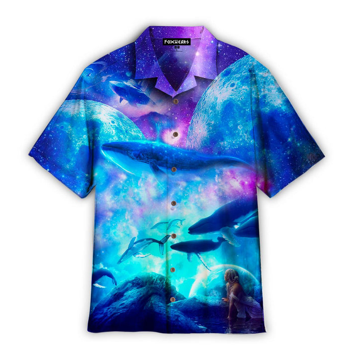 Whale Blue Galaxy Neon Hawaiian Shirt | For Men & Women | HW1985-BehighStyle