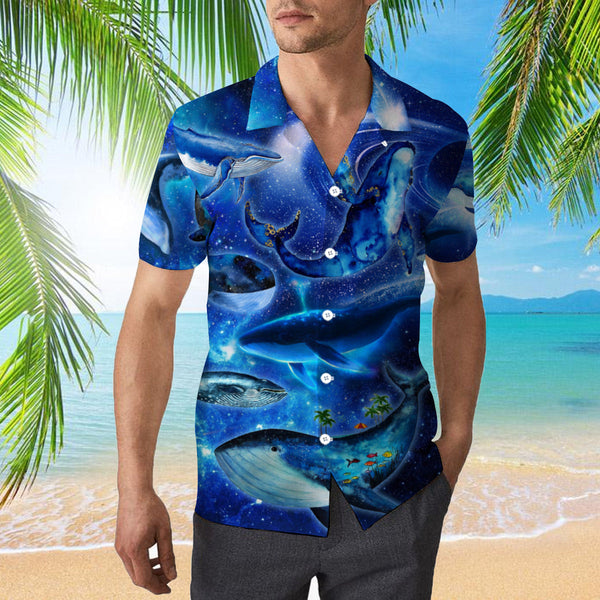 Whales Dancing In The Melody Of The Blue Sea Neon Hawaiian Shirt | For Men & Women | HW1984-BehighStyle