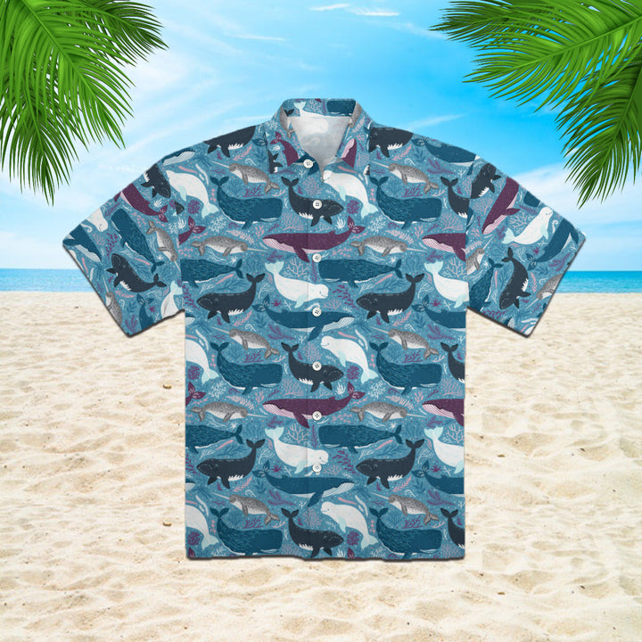 Whales With Marine Mammals Under Sea Hawaiian Shirt | For Men & Women | HW946-BehighStyle