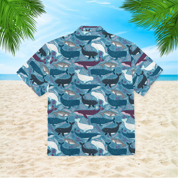 Whales With Marine Mammals Under Sea Hawaiian Shirt | For Men & Women | HW946-BehighStyle