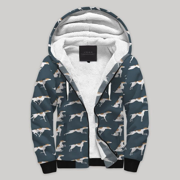 Whippet Blanket Fleece Zip Hoodie All Over Print | FZ1051