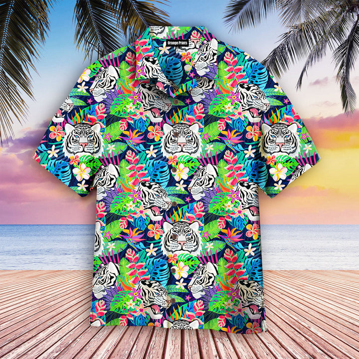 White Tiger Tropical Aloha Hawaiian Shirt | For Men & Women | HW443-BehighStyle