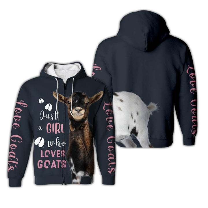 Who Loves Goat Just A Girl Christmas Trees 3D All Over Print | For Men & Women | Adult | HP2011-BehighStyle