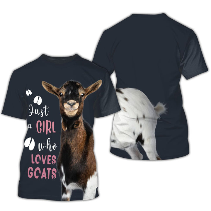 Who Loves Goat Just A Girl Christmas Trees 3D All Over Print | For Men & Women | Adult | HP2011-BehighStyle