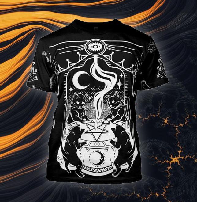 Wicca Witchcraft Gothic Cats 3D All Over Print | For Men & Women | Adult | HT7557-BehighStyle