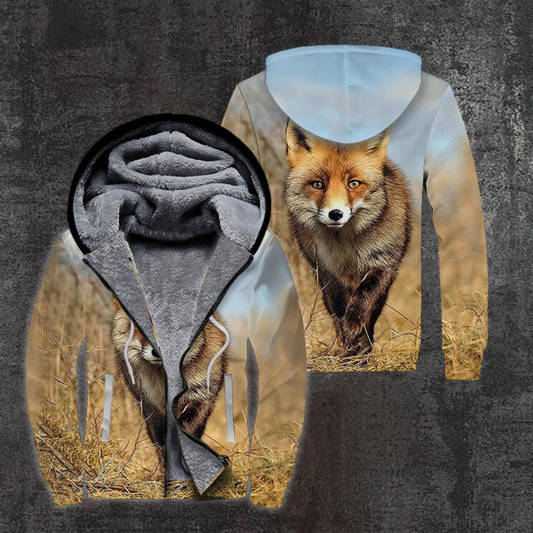 Wild Fox Fleece Zip Hoodie All Over Print | FZ365