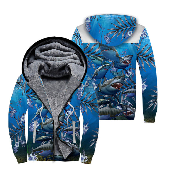 Wild Shark Fleece Zip Hoodie All Over Print | FZ371