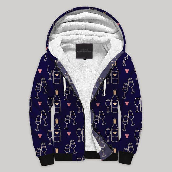 Wine Party Fleece Zip Hoodie All Over Print | FZ826