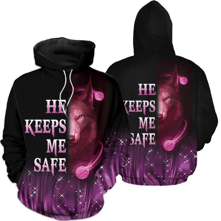 Wolf Couple Safe Pink Awesome 3D All Over Print | For Men & Women | Adult | HP1358-BehighStyle