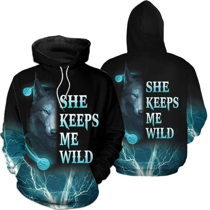 Wolf Couple Wild Turquoise Nice 3D All Over Print | For Men & Women | Adult | HP1357-BehighStyle