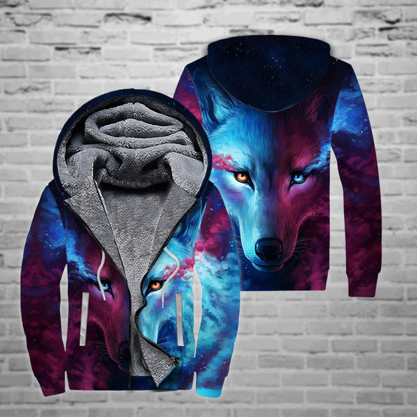 Wolf Fleece Zip Hoodie All Over Print | FZ335