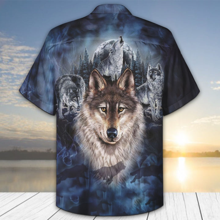 Wolf Moon Hawaiian Shirt | For Men & Women | HW1592-BehighStyle