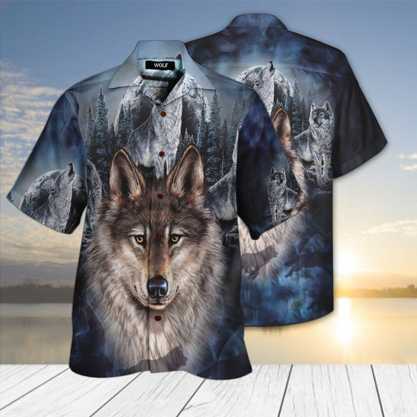 Wolf Moon Hawaiian Shirt | For Men & Women | HW1592-BehighStyle