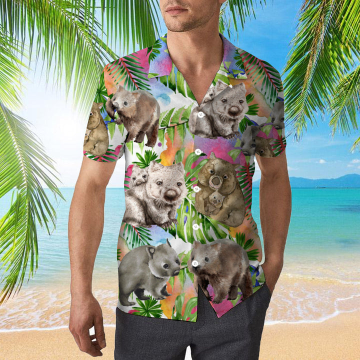 Wombat Watercolor Tropical Hawaiian Shirt | For Men & Women | HW1041-BehighStyle
