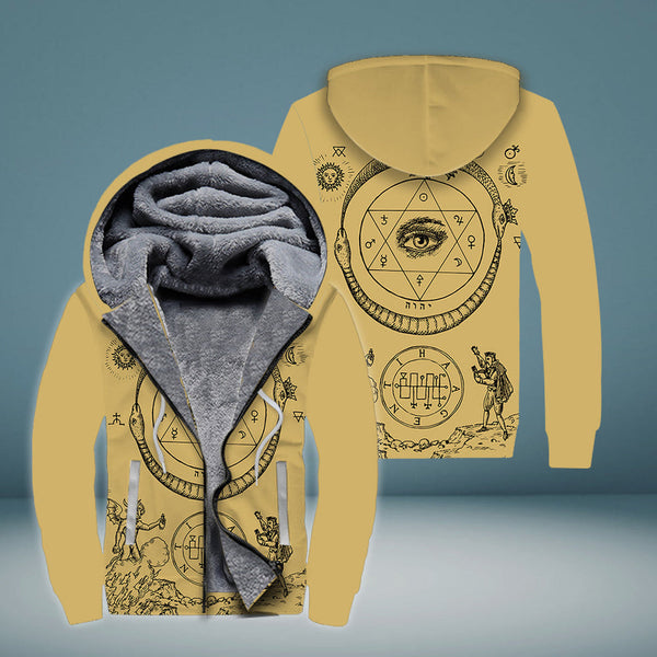 Yellow Alchemy Fleece Zip Hoodie All Over Print | FZ428