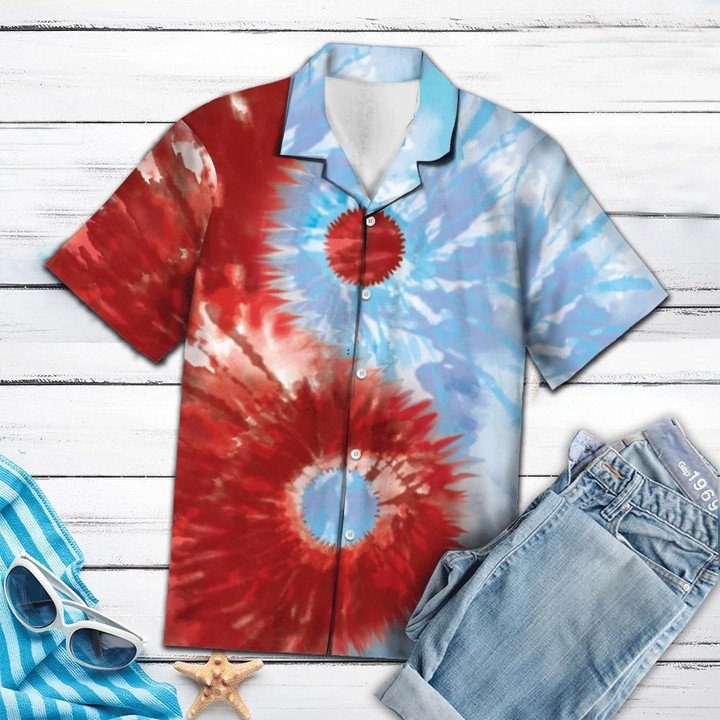 Yin Yang Tie Dye Aloha Hawaiian Shirt | For Men & Women | HW1486-BehighStyle