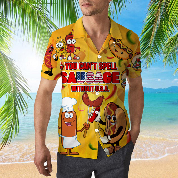 You Cant Spell Sausage Without USA Happy 4th Of July Hawaiian Shirt | For Men & Women | HW296-BehighStyle