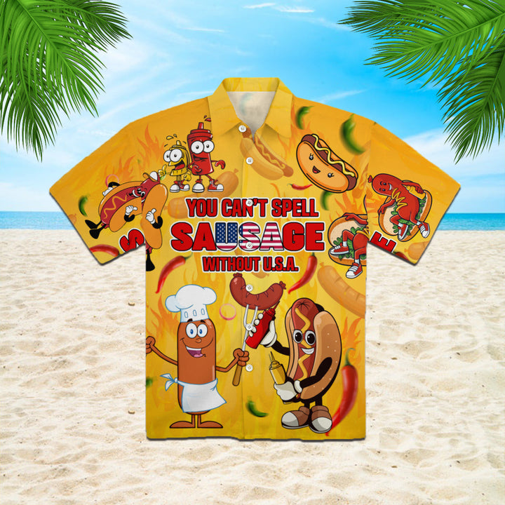 You Cant Spell Sausage Without USA Happy 4th Of July Hawaiian Shirt | For Men & Women | HW296-BehighStyle