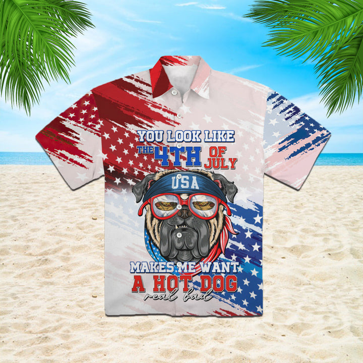 You Look Like The 4Th Of July Shirt Makes Me Want A Hot Dog Hawaiian Shirt | For Men & Women | HW768-BehighStyle