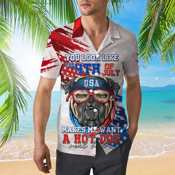 You Look Like The 4Th Of July Shirt Makes Me Want A Hot Dog Hawaiian Shirt | For Men & Women | HW768-BehighStyle