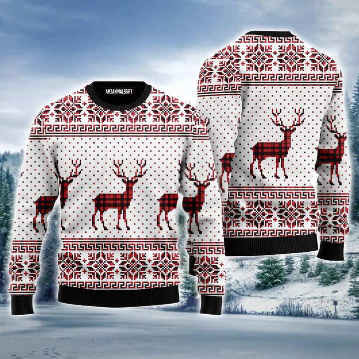 Reindeer Christmas Ugly Sweater For Men & Women, Perfect Outfit For Christmas New Year Autumn Winter