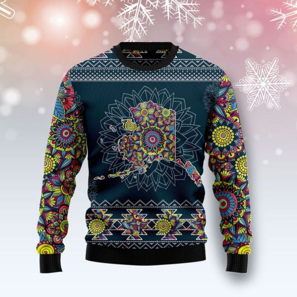 Alaska Blue Mandala Ugly Christmas Sweater | Adult | US2488