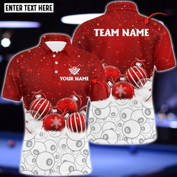 Maxcorners Cute Christmas Customized Billiard 8 Ball Pool Pattern 3D Shirt