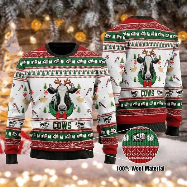 Cow Merry Christmas Ugly Christmas Sweater | Adult | US2645